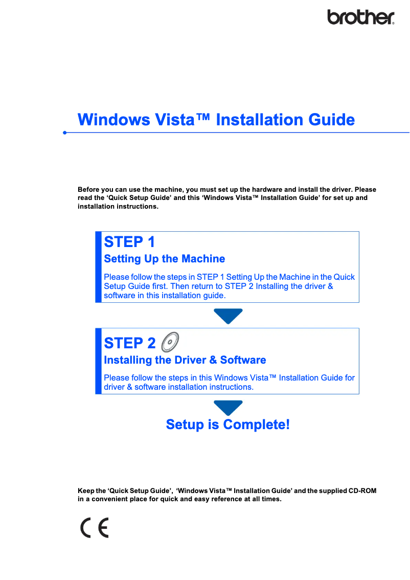 Page 1 de la notice Guide d'installation Brother MFC-5860CN