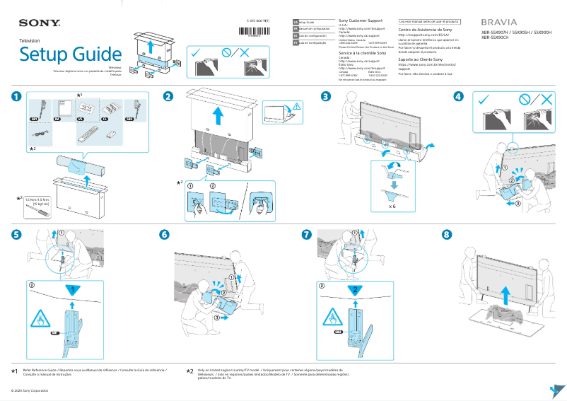 Page n°1 - Guide d'installation Sony Bravia XBR-55X90CH