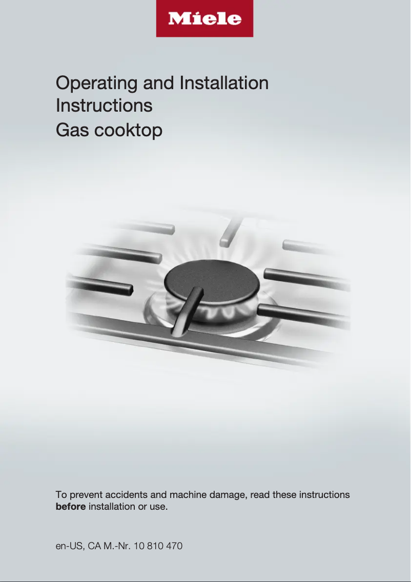 Page n°1 - Manuel utilisateur Miele KM 2012