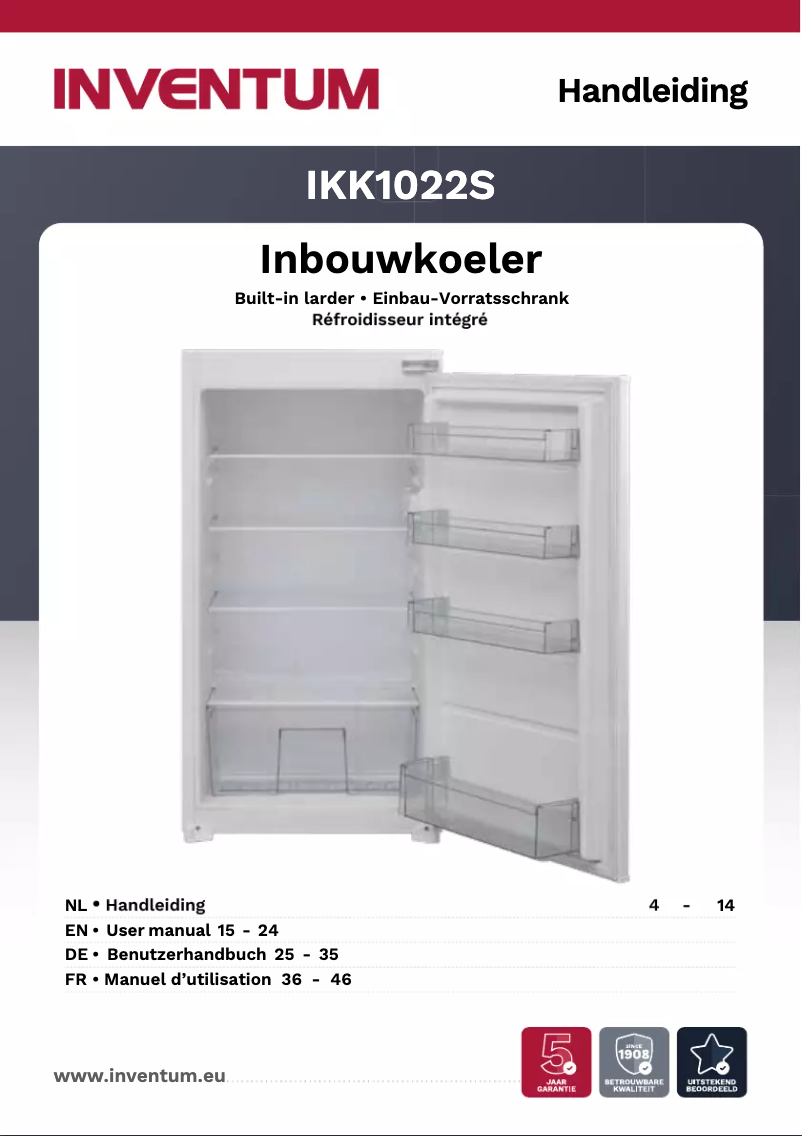 Image de la première page du manuel de l'appareil IKK1022S