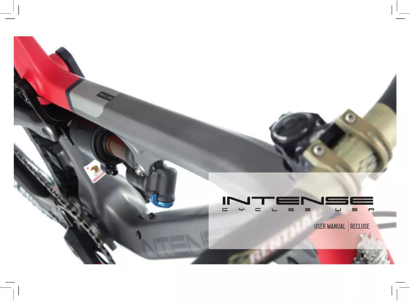 Page 1 de la notice Manuel utilisateur Intense Recluse (2017)