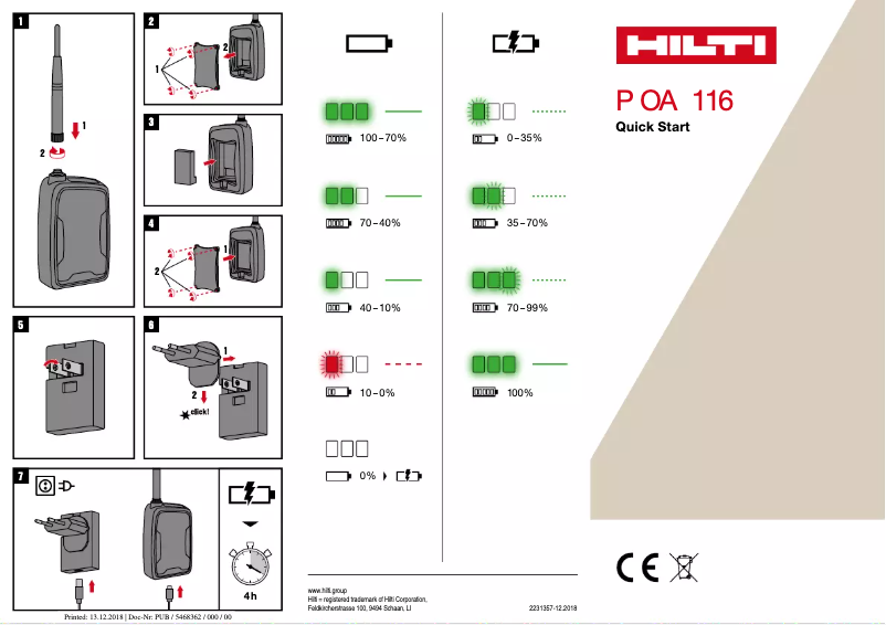 Page 1 de la notice Manuel utilisateur Hilti PLC 400