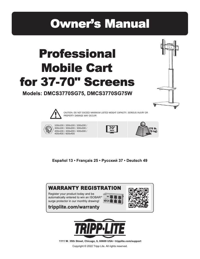 Page 1 de la notice Manuel utilisateur Tripp Lite DMCS3770SG75