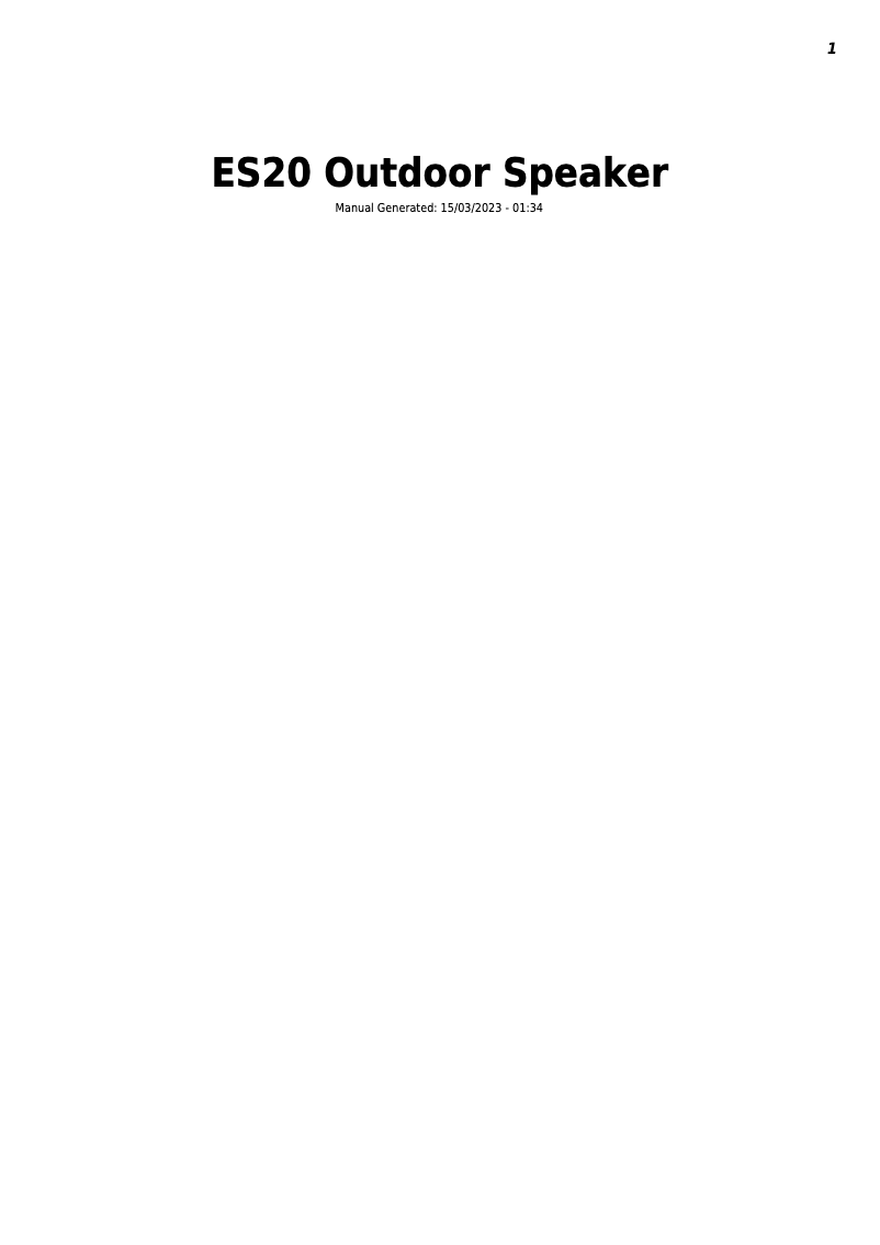 Page 1 de la notice Manuel utilisateur Cambridge ES20