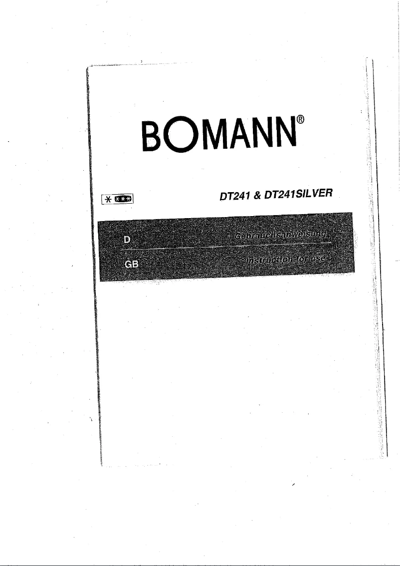 Page 1 de la notice Manuel utilisateur Bomann DT 241