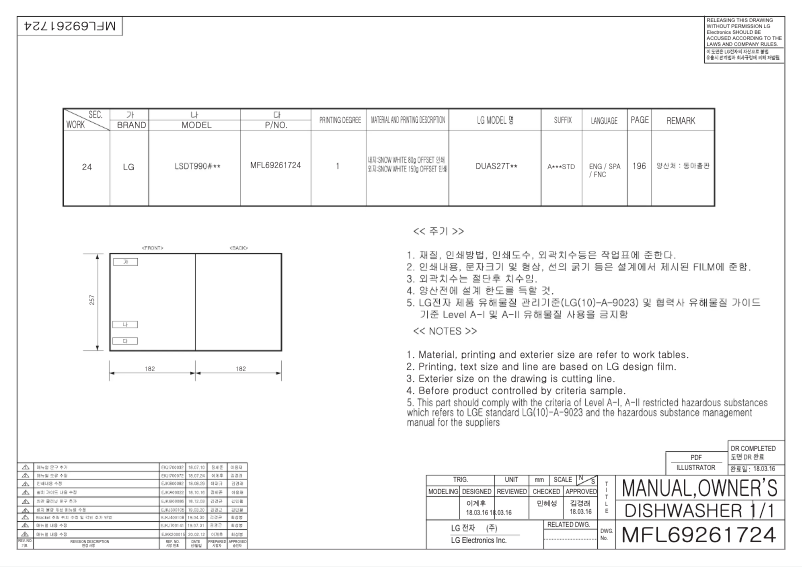 Image de la première page du manuel de l'appareil LSDT9908SS