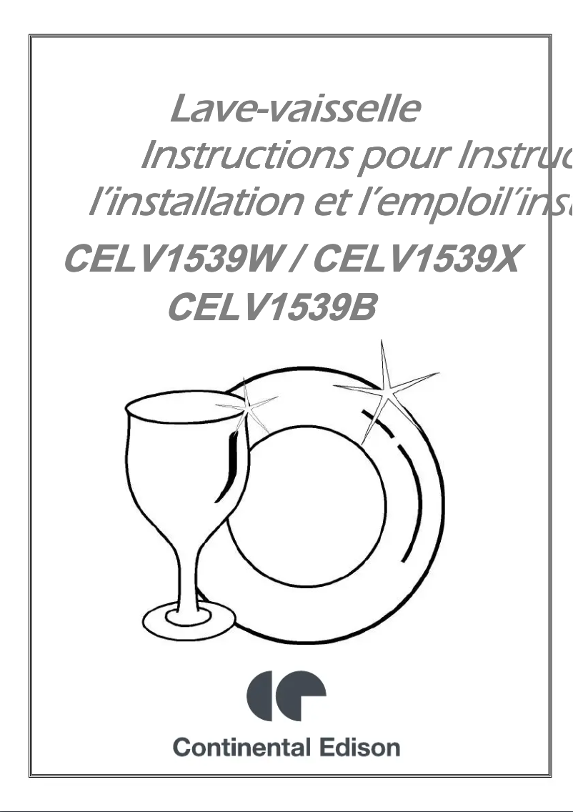 Image de la première page du manuel de l'appareil CELV1539B