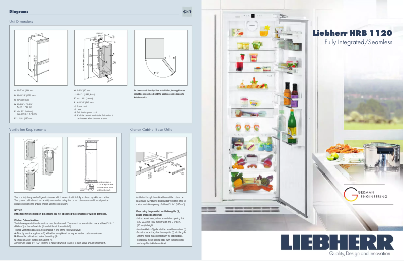 Page 1 de la notice Fiche technique Liebherr HRB-1120