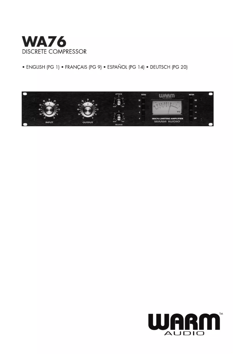 Página 1 del manual Manual de usuario Warm Audio WA76