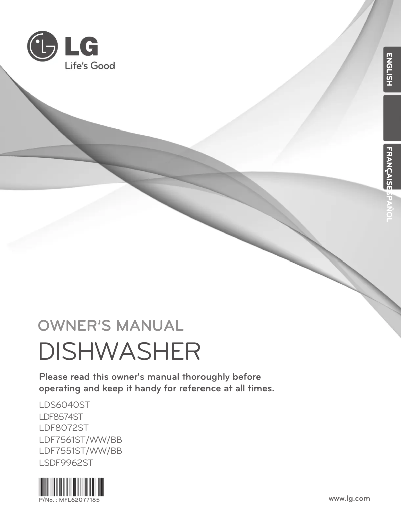 Page 1 de la notice Manuel utilisateur LG LDF7551WW