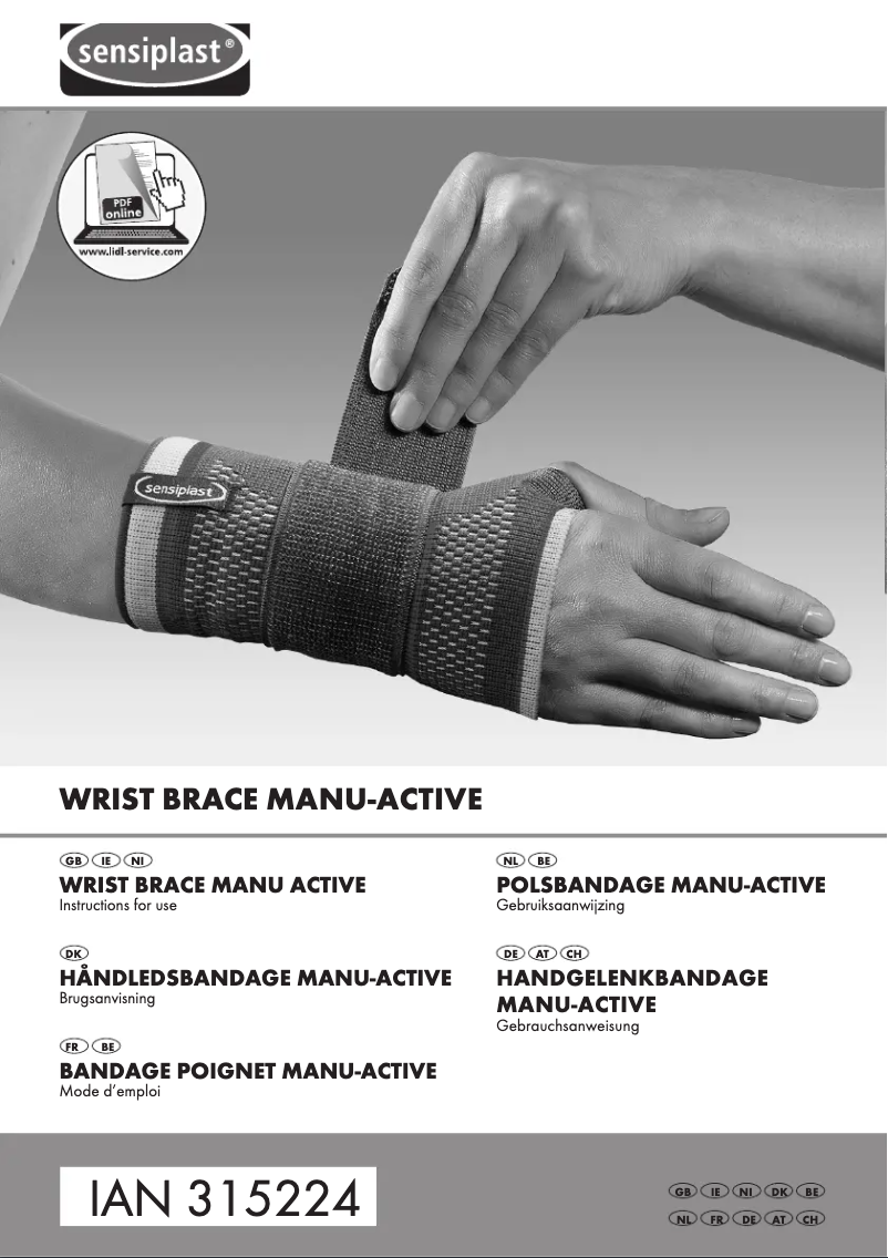 Page n°1 - Manuel utilisateur Sensiplast IAN 315224