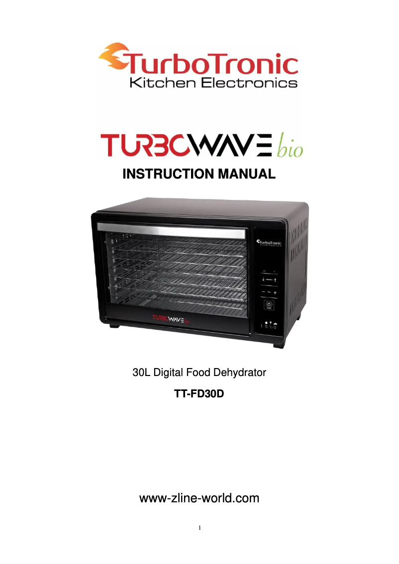 Page n°1 - Manuel utilisateur TurboTronic TurboWave Bio TT-FD30-D
