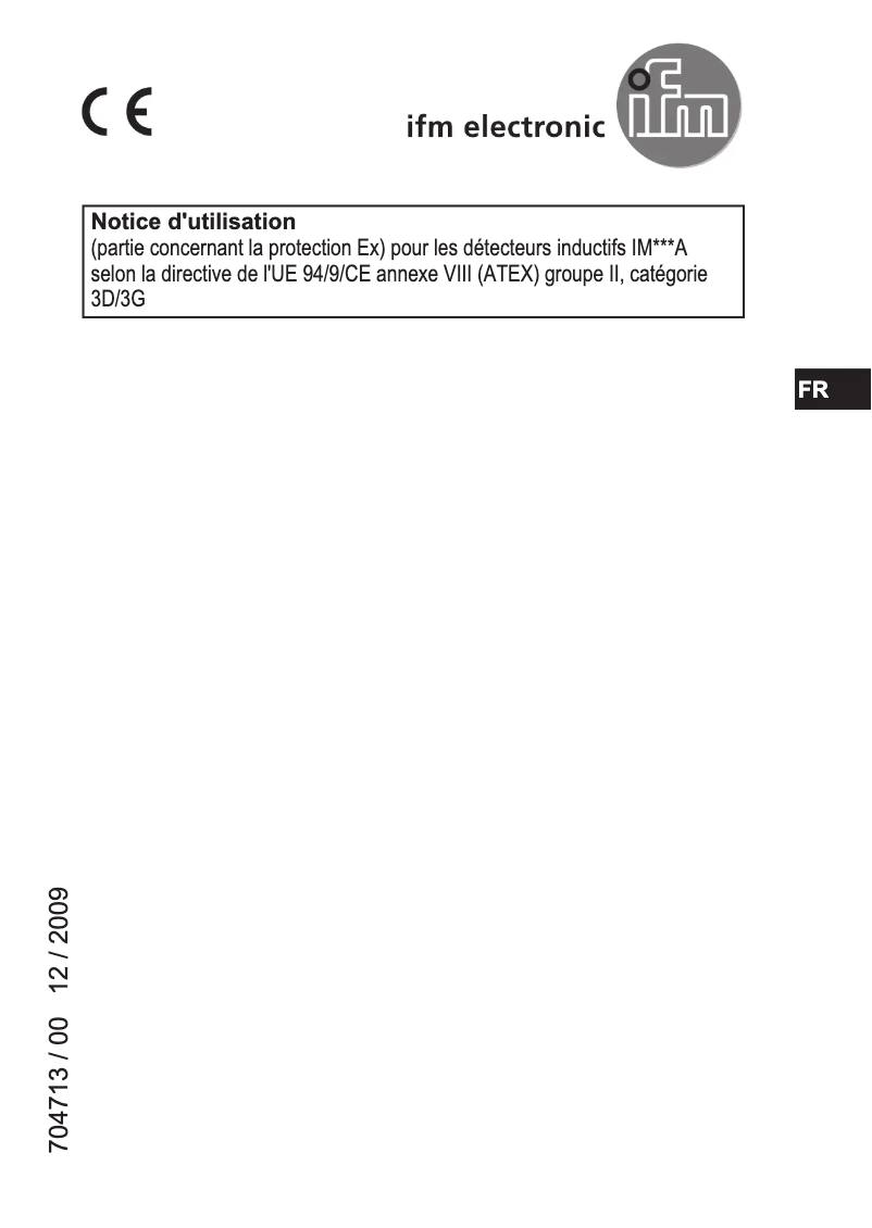 Page n°1 - Manuel utilisateur IFM IM505A