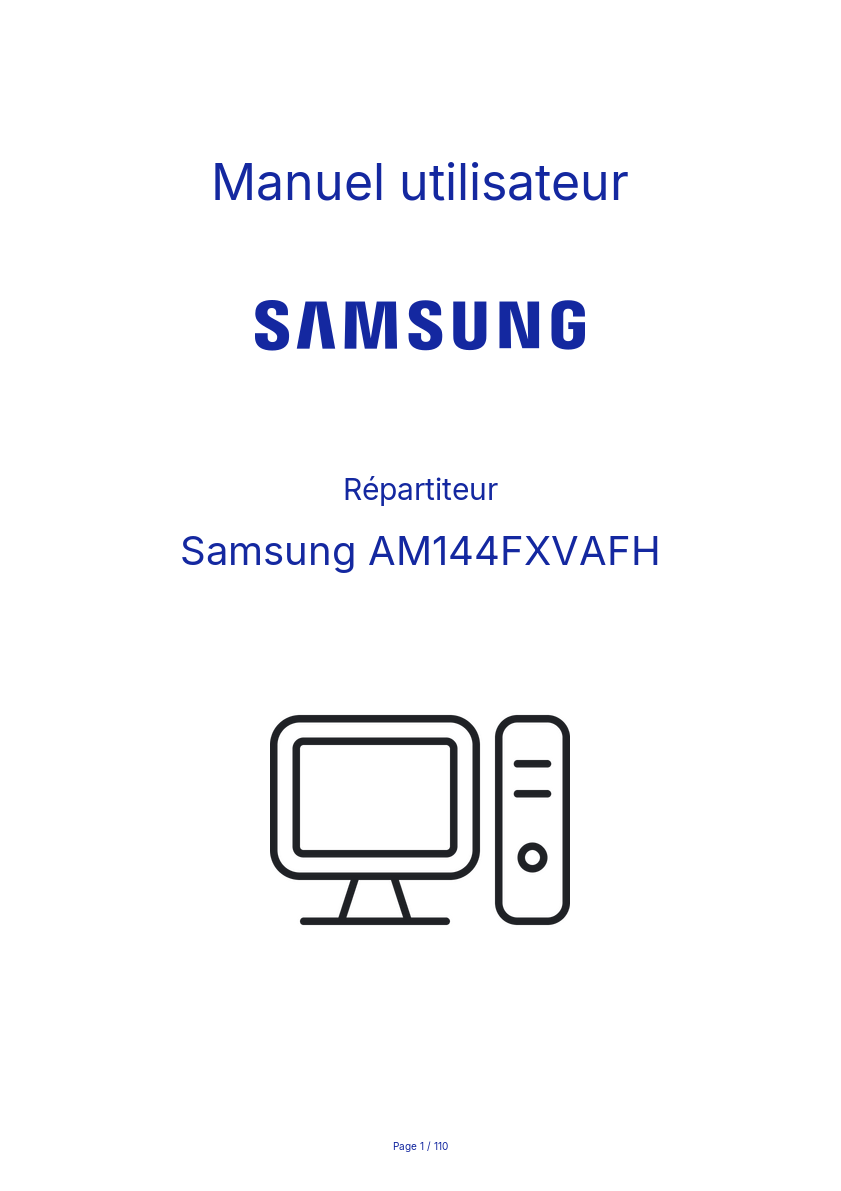 Page n°1 - Manuel utilisateur Samsung AM144FXVAFH