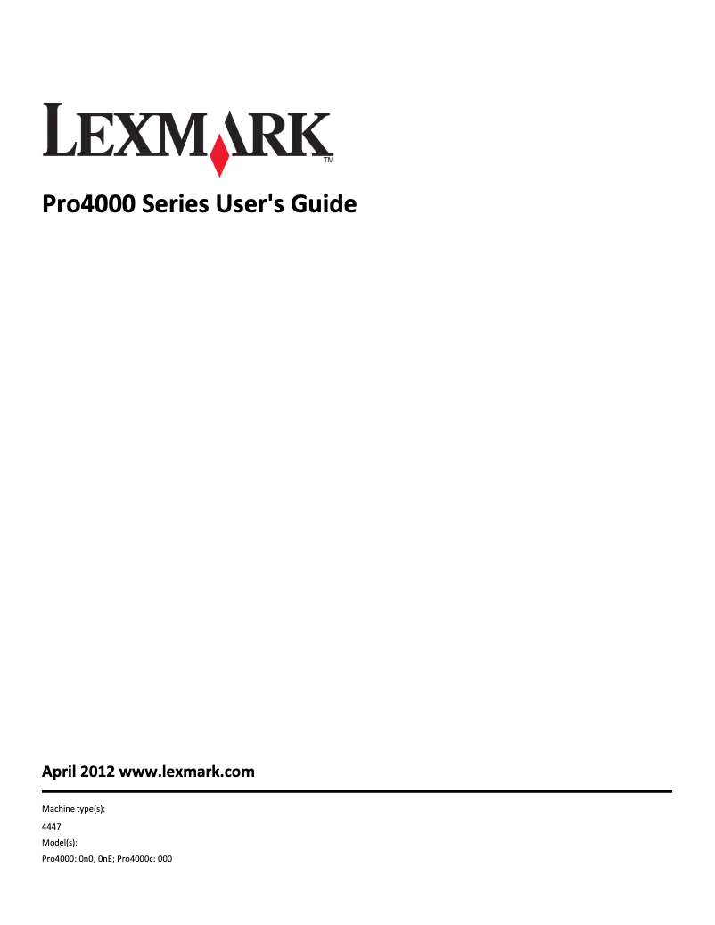 Page 1 de la notice Manuel utilisateur Lexmark Pro4000