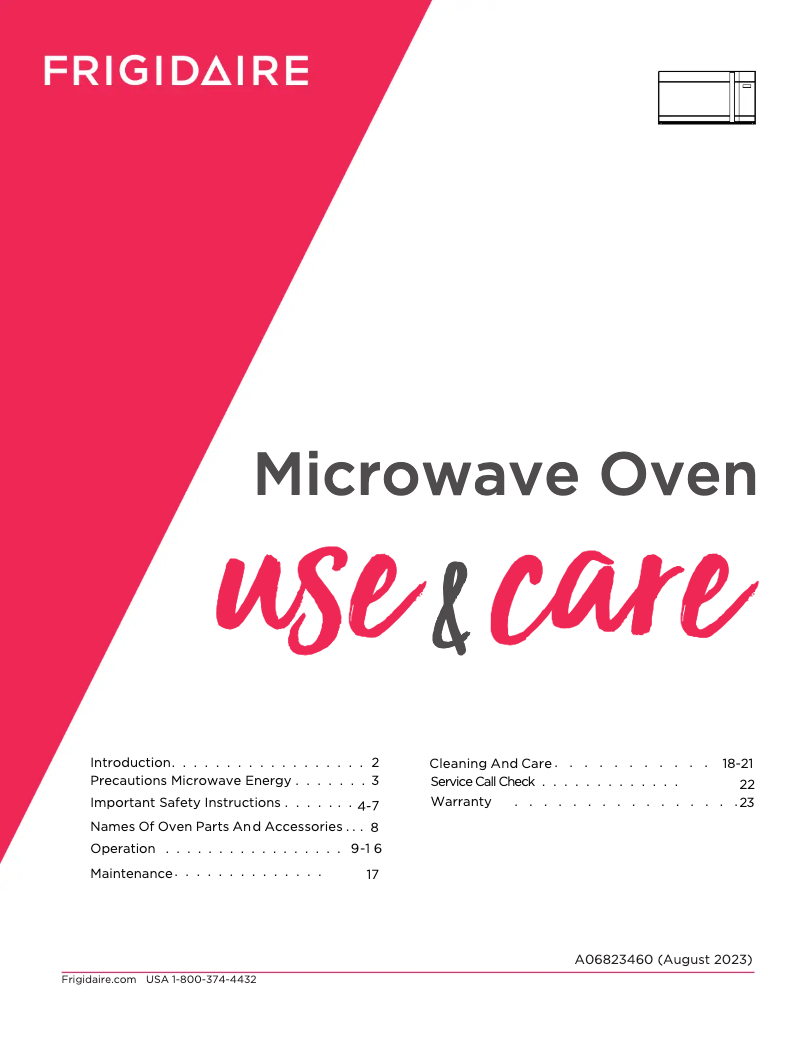 Page n°1 - Manuel utilisateur Frigidaire FMOS1745BS