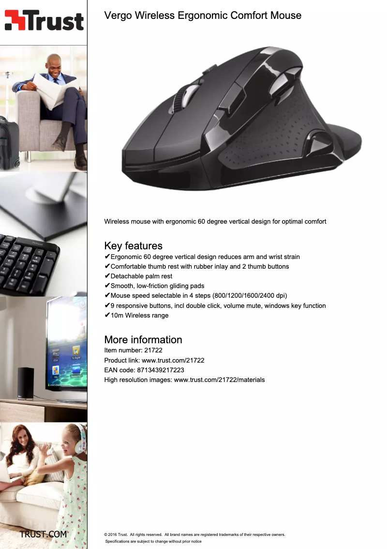 Page 1 de la notice Manuel utilisateur Trust Vergo