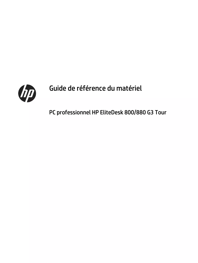 Page 1 de la notice Manuel utilisateur HP EliteDesk 800 G3