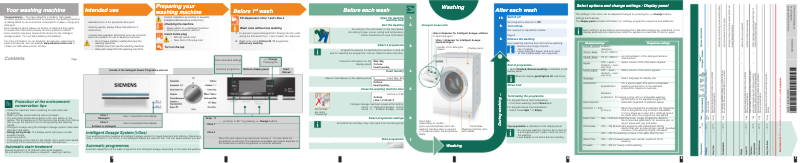 Page n°1 - Manuel d'utilisation et d'entretien Siemens WM16S890EU