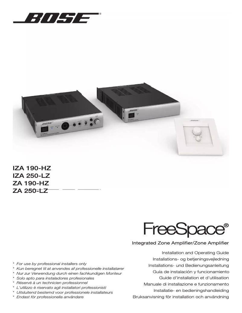Image de la première page du manuel de l'appareil FreeSpace ZA 190-HZ