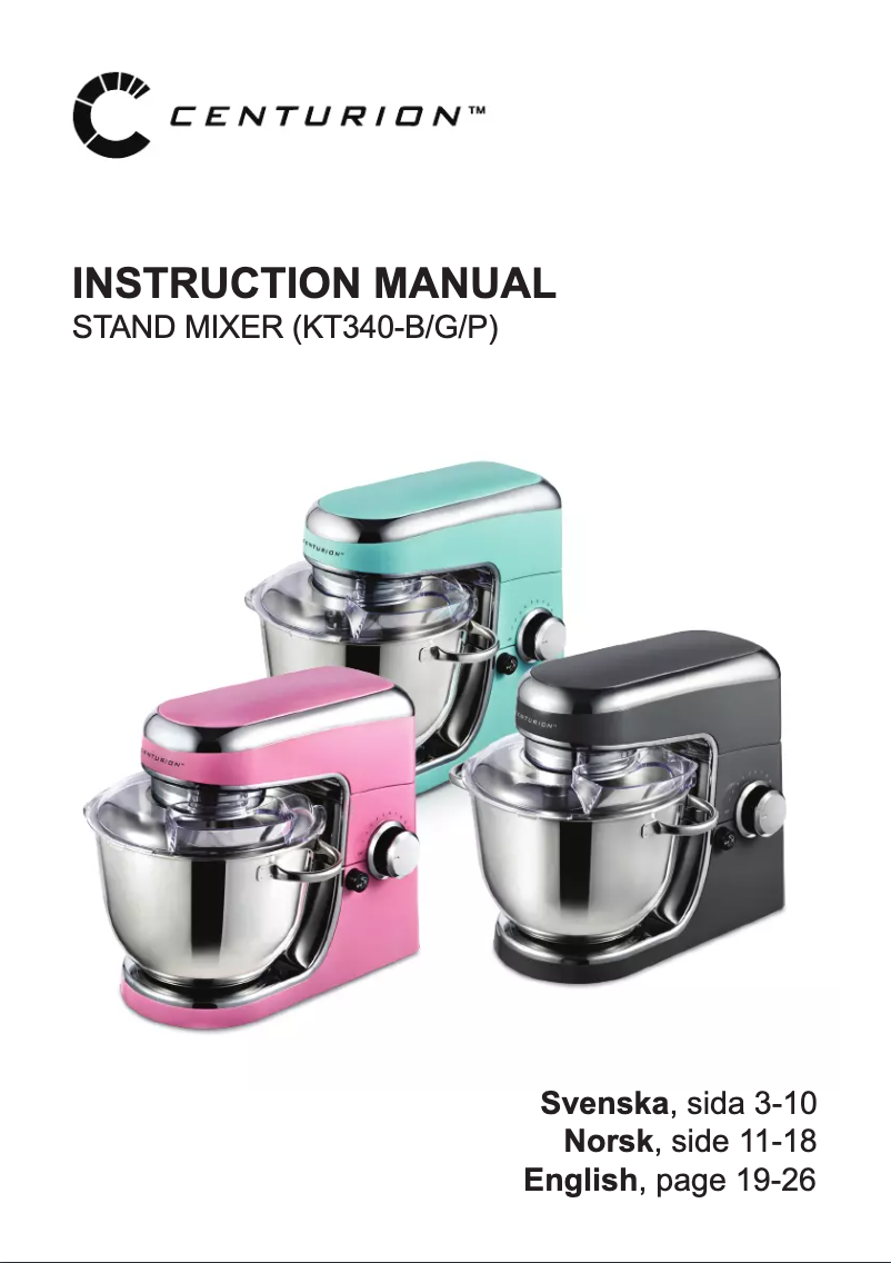 Page 1 de la notice Manuel utilisateur Centurion KT340G