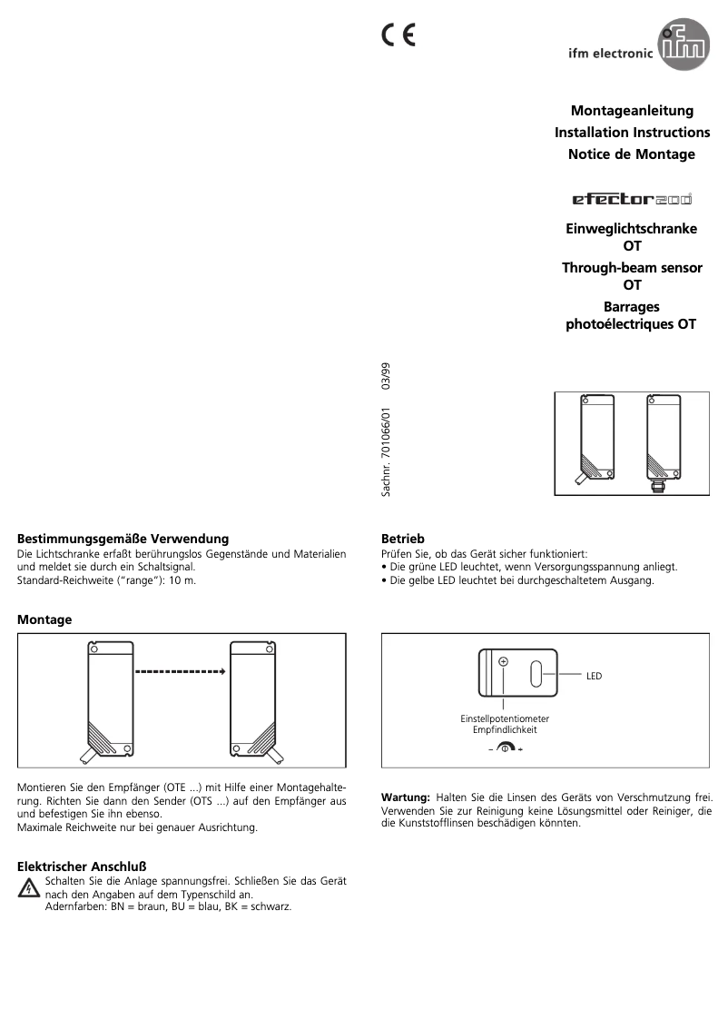 Page n°1 - Manuel utilisateur IFM OT5007