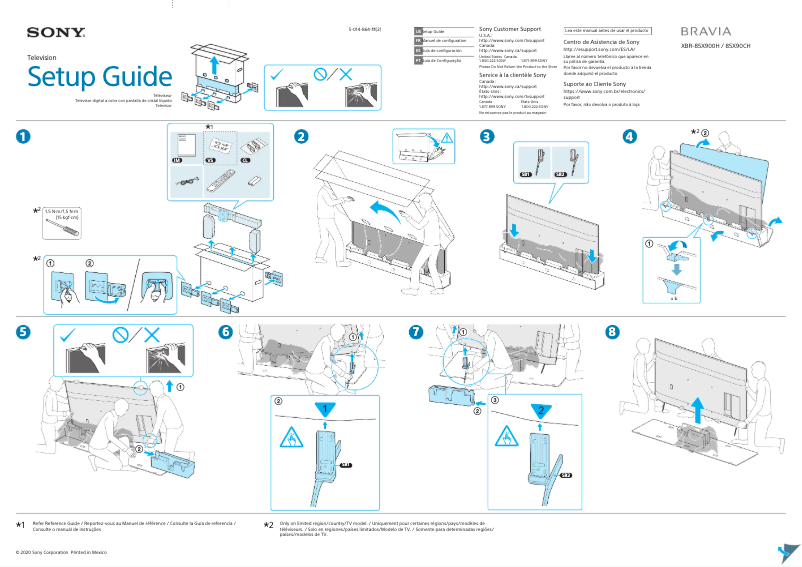 Página 1 del manual Guía de instalación Sony Bravia XBR-85X900H