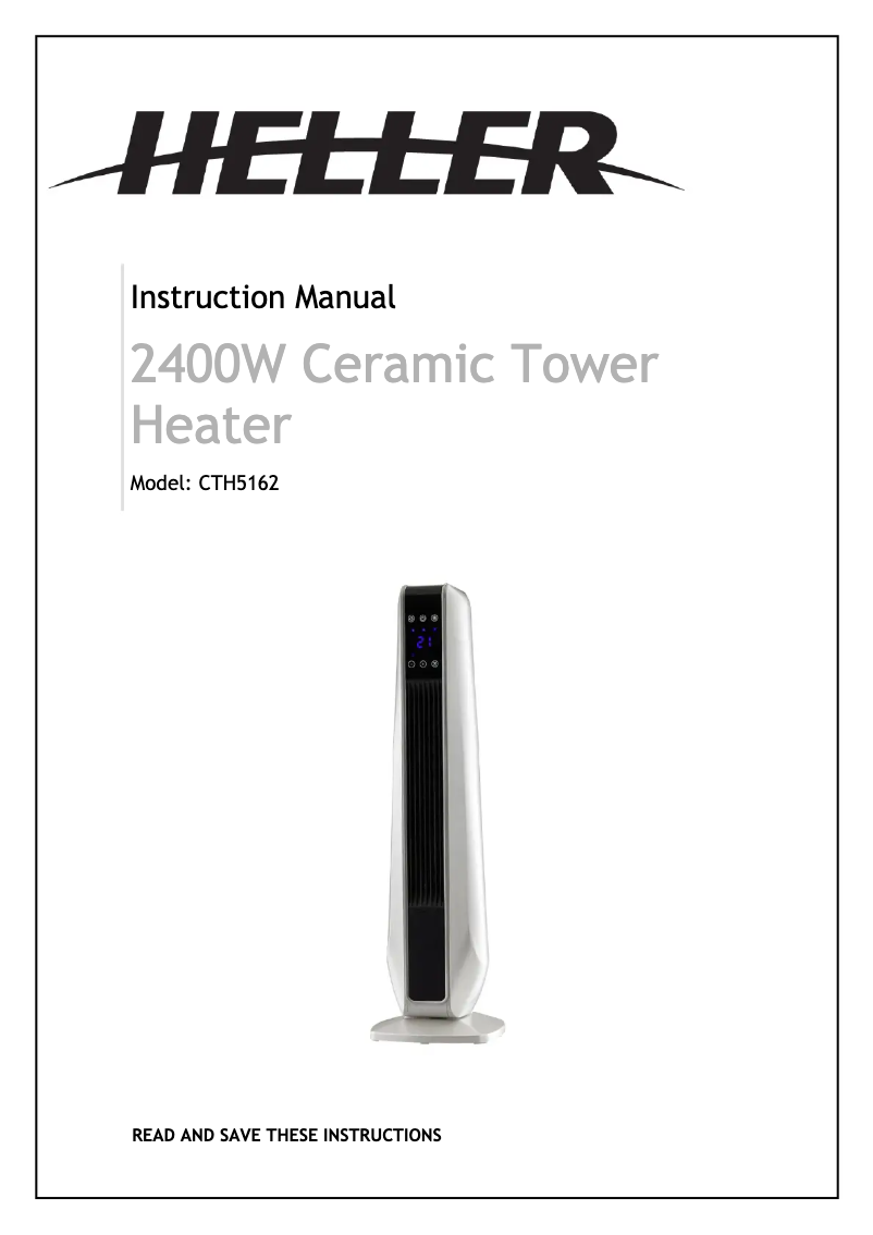Page 1 de la notice Manuel utilisateur Heller CTH5162