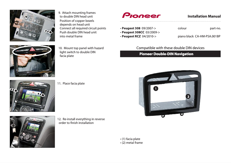 Page n°1 - Manuel utilisateur Pioneer CA-HM-PSA.001BP