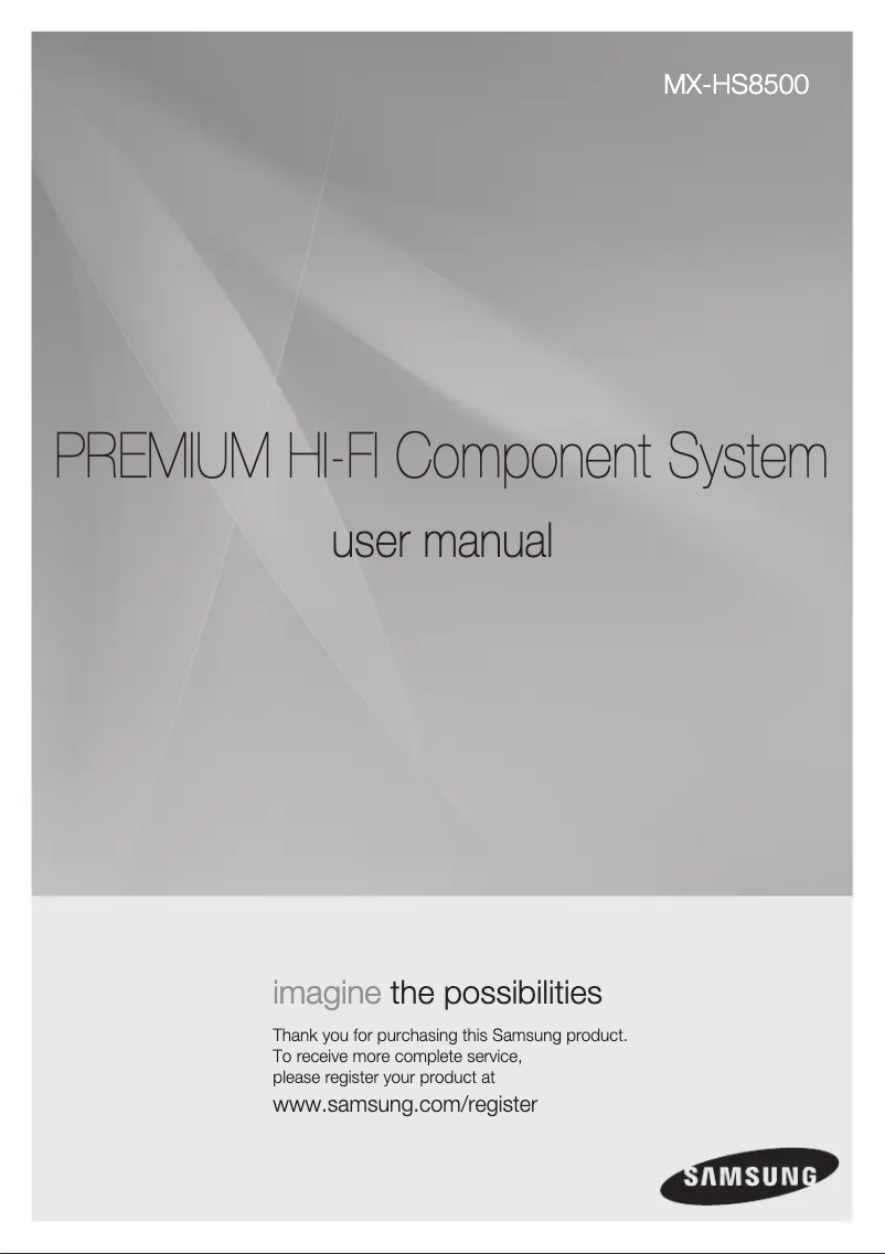 Página 1 del manual Manual de usuario Samsung MX-HS8500