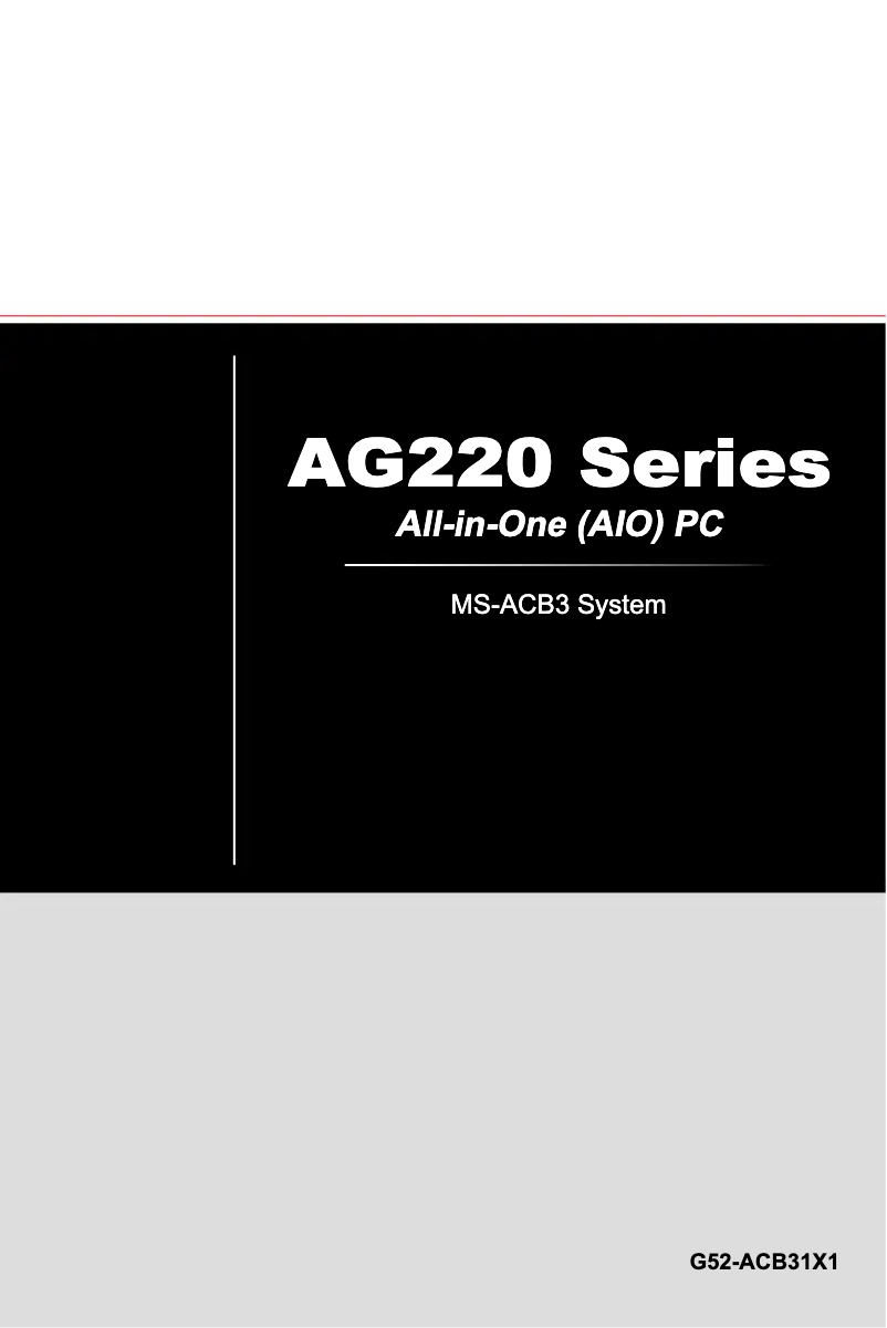 Page 1 de la notice Manuel utilisateur MSI Wind Top AG220 2PE-018TW