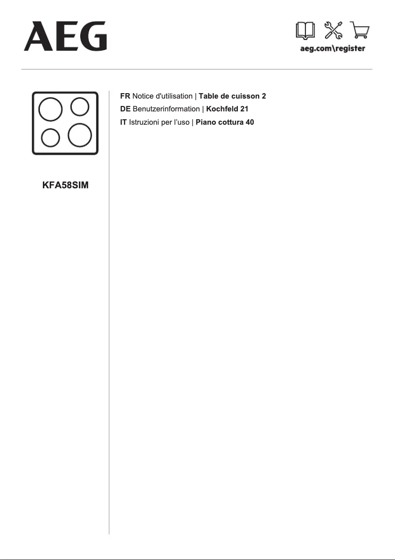 Page 1 de la notice Manuel utilisateur AEG KFA58SIM