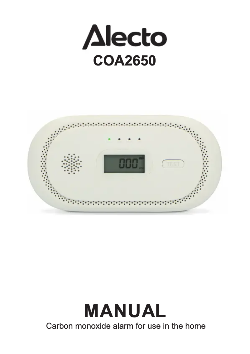 Page 1 de la notice Manuel utilisateur Alecto COA2650