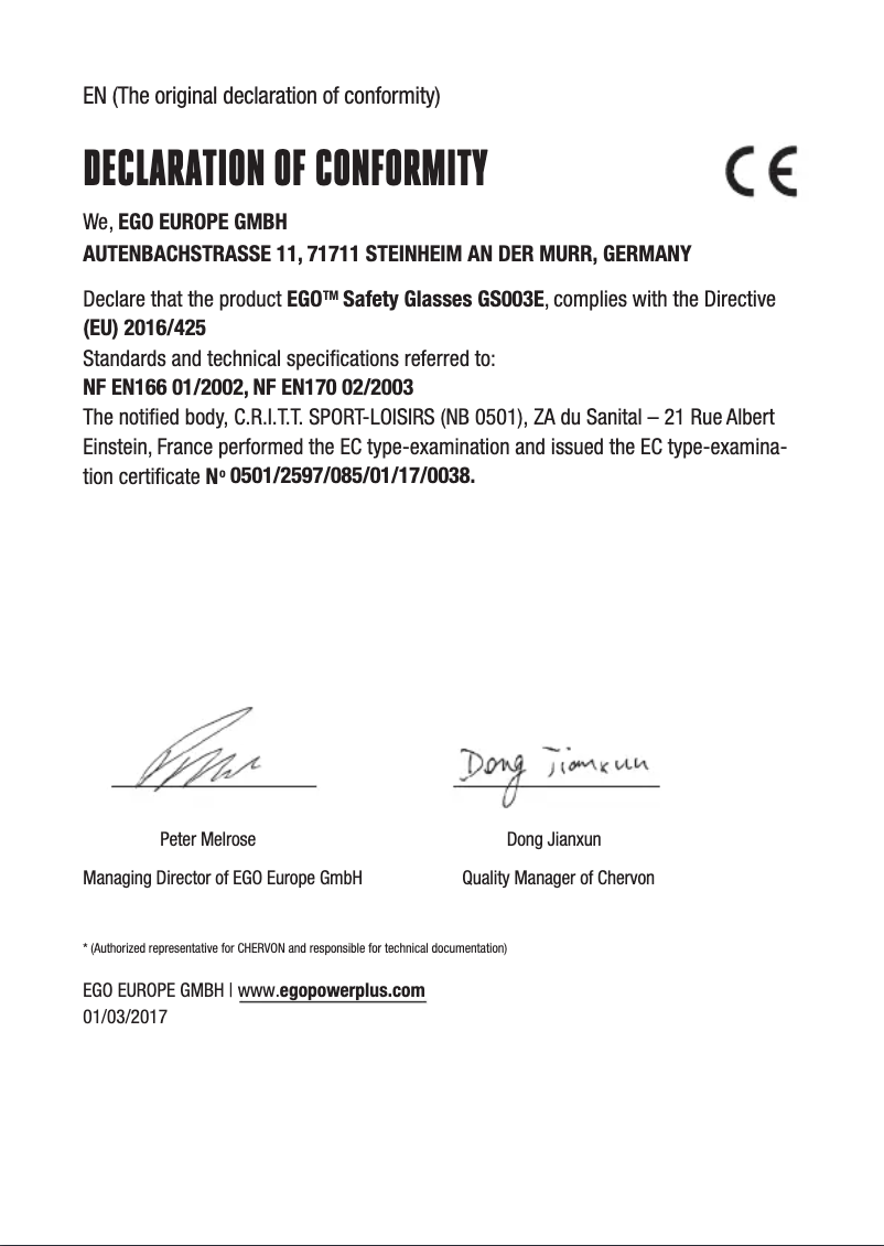 Image de la première page du manuel de l'appareil GS003