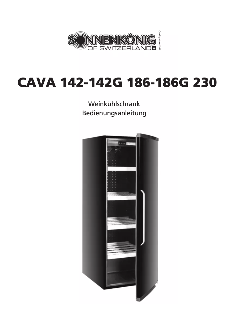 Page 1 de la notice Manuel utilisateur Sonnenkönig CAVA 142-142G
