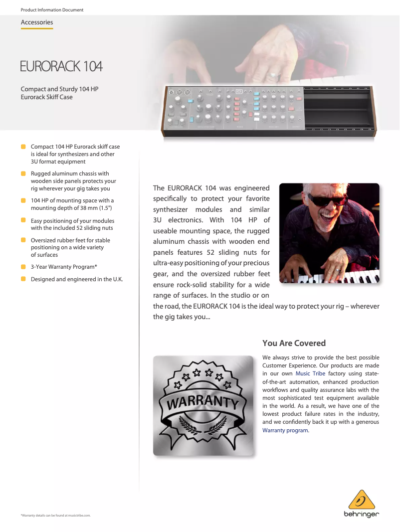 Page n°1 - Fiche technique Behringer Eurorack 104