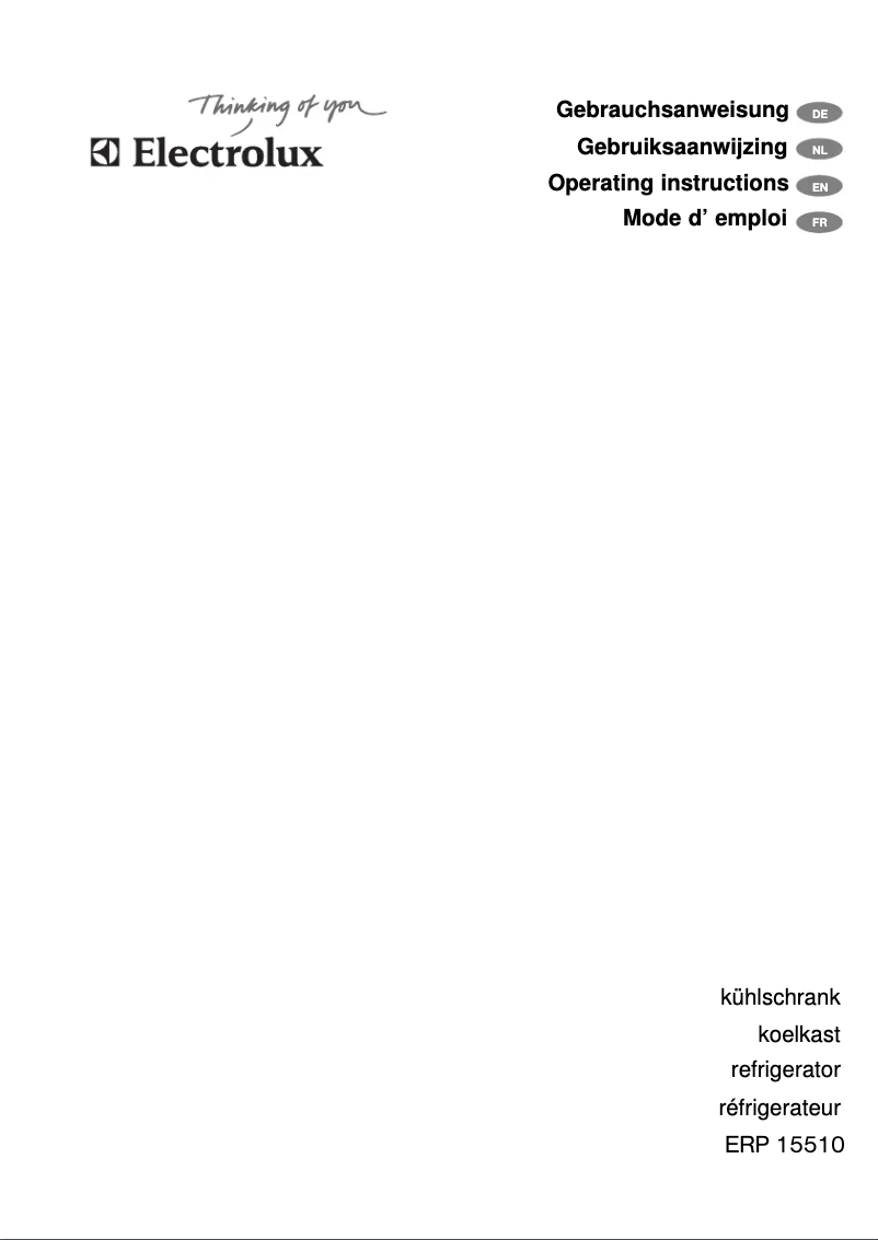 Page n°1 - Manuel utilisateur Electrolux ERP15510