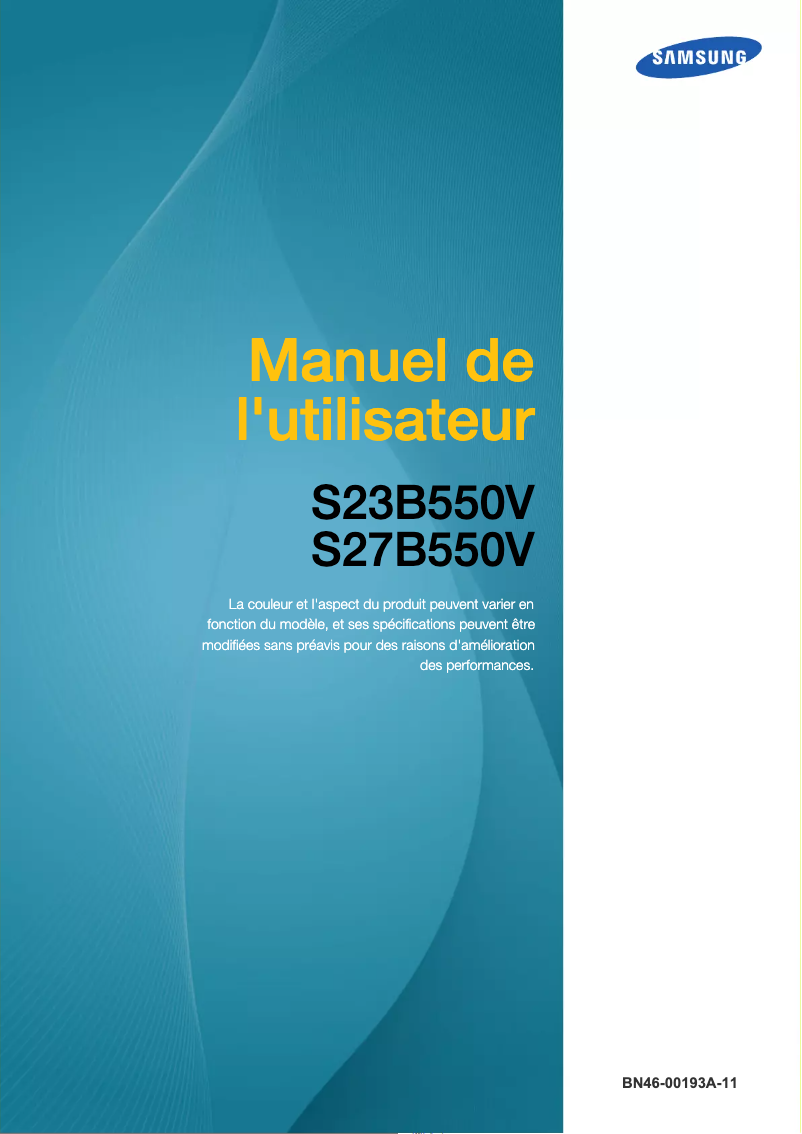 Page n°1 - Manuel utilisateur Samsung SyncMaster S27B550V