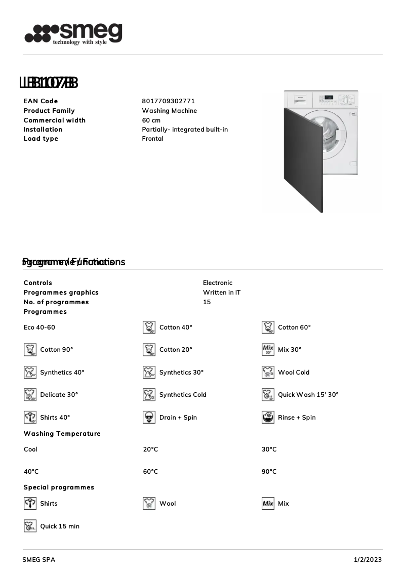 Page n°1 - Brochure Smeg LB107B