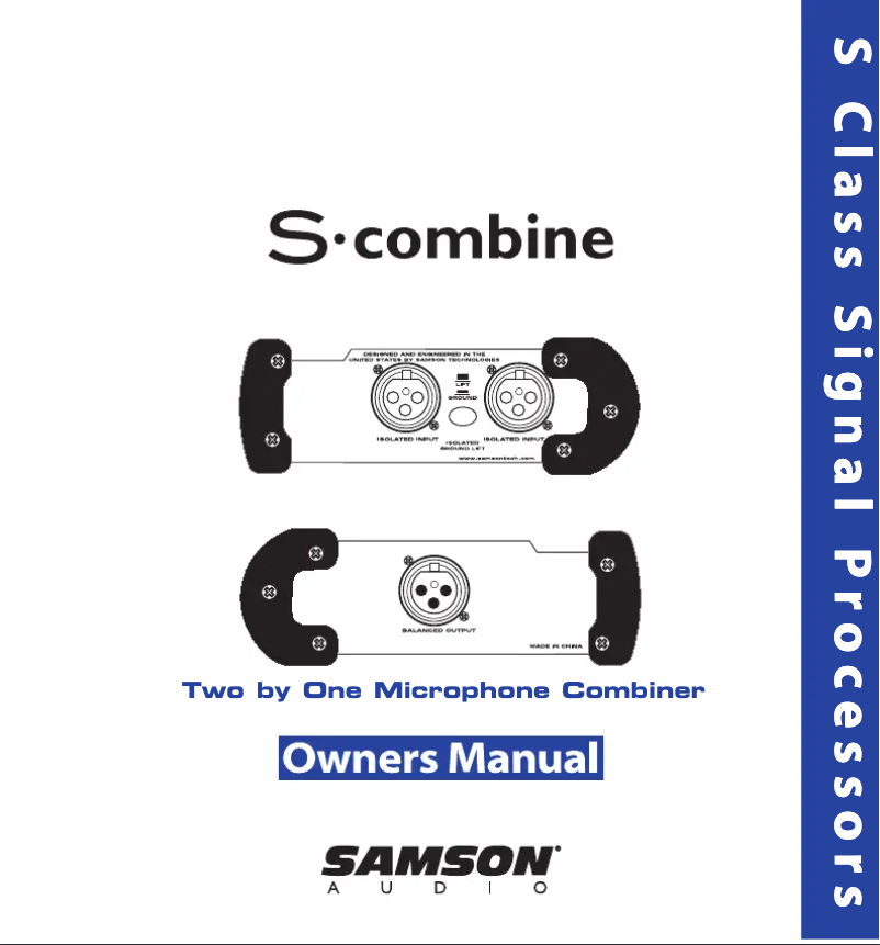 Page 1 de la notice Manuel utilisateur Samson SASCOMB
