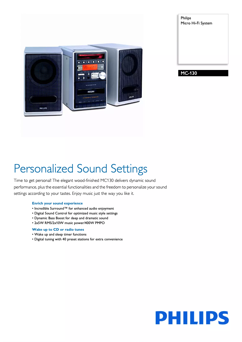 Image de la première page du manuel de l'appareil MCM240B