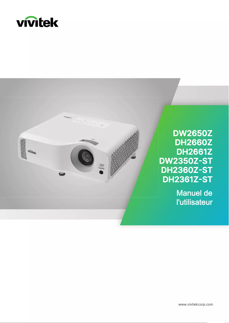 Page n°1 - Manuel utilisateur Vivitek DW2650Z