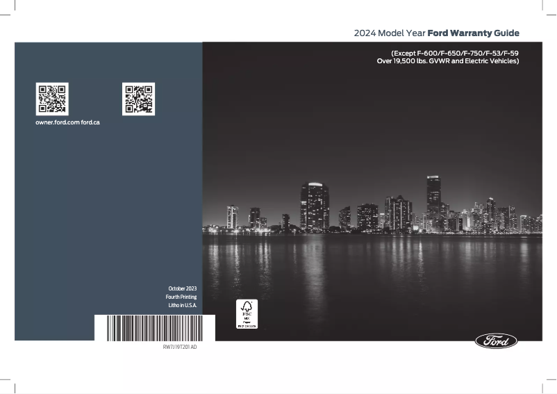 Page n°1 - Informations de garantie Ford Super Duty (2024)