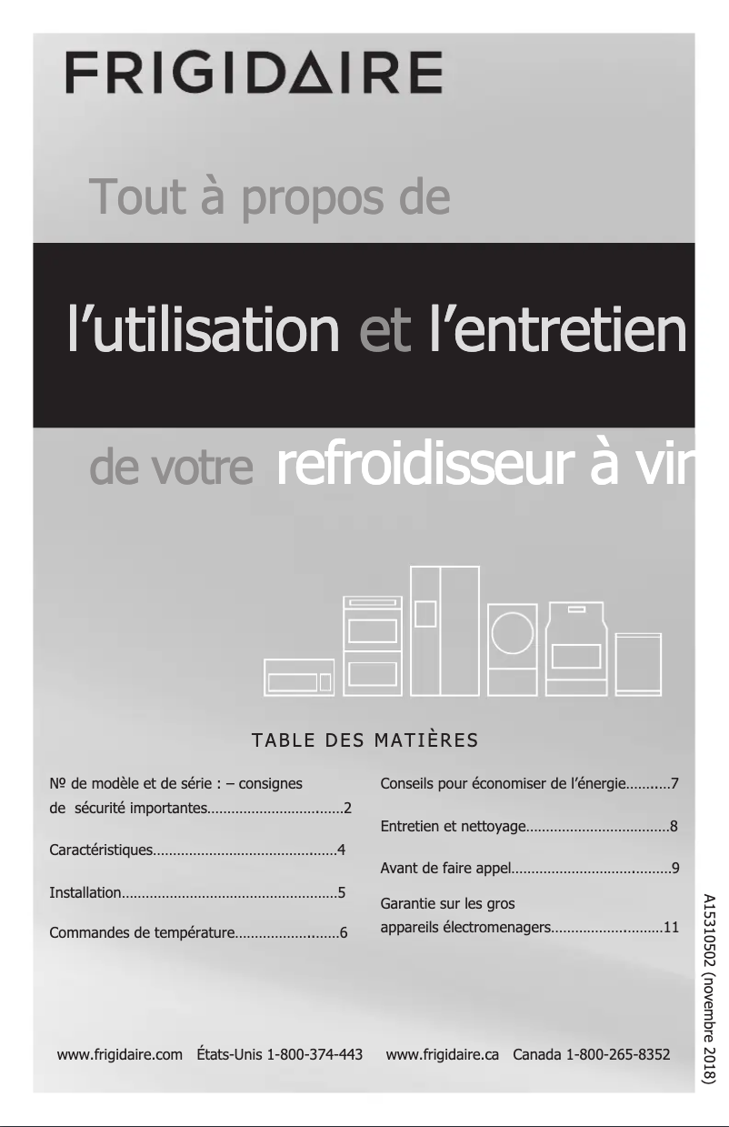 Image de la première page du manuel de l'appareil FFWC0622US