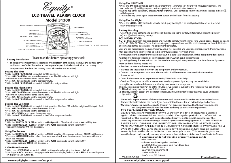 Page 1 de la notice Manuel utilisateur La Crosse Technology 31300