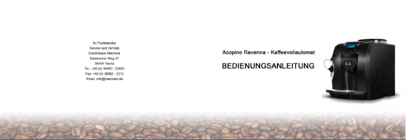 Image de la première page du manuel de l'appareil Ravenna