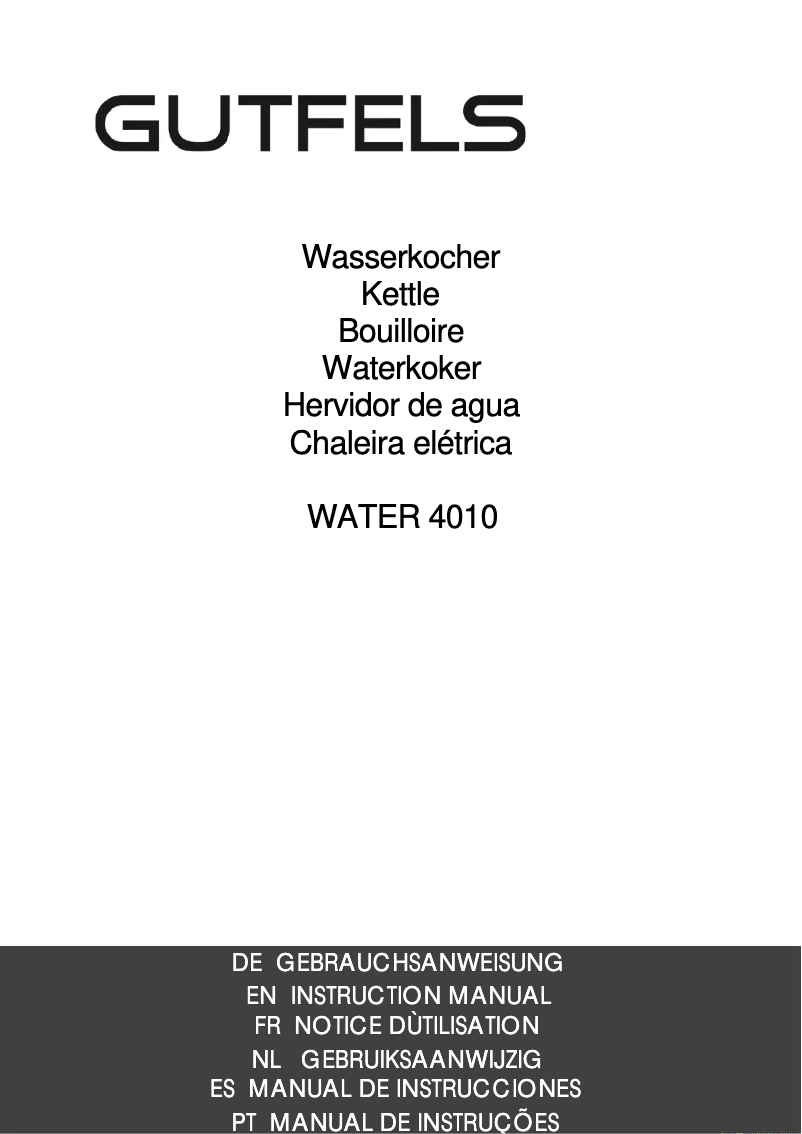 Image de la première page du manuel de l'appareil WATER 4010