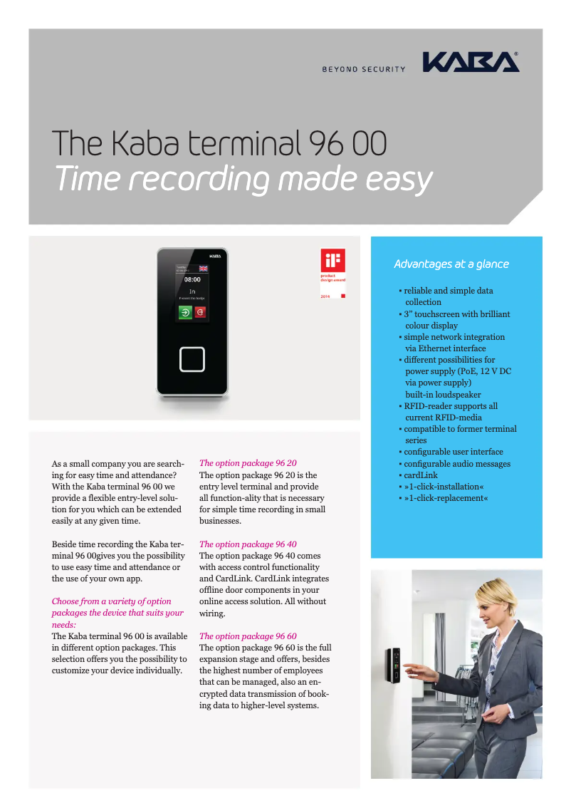 Image de la première page du manuel de l'appareil Terminal 96 00