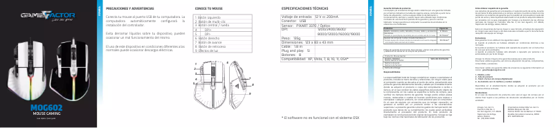 Page n°1 - Manuel utilisateur Game Factor MOG602