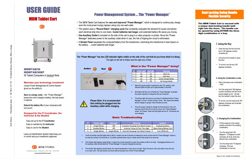 Page n°1 - Manuel utilisateur Bretford MDMTAB36BP